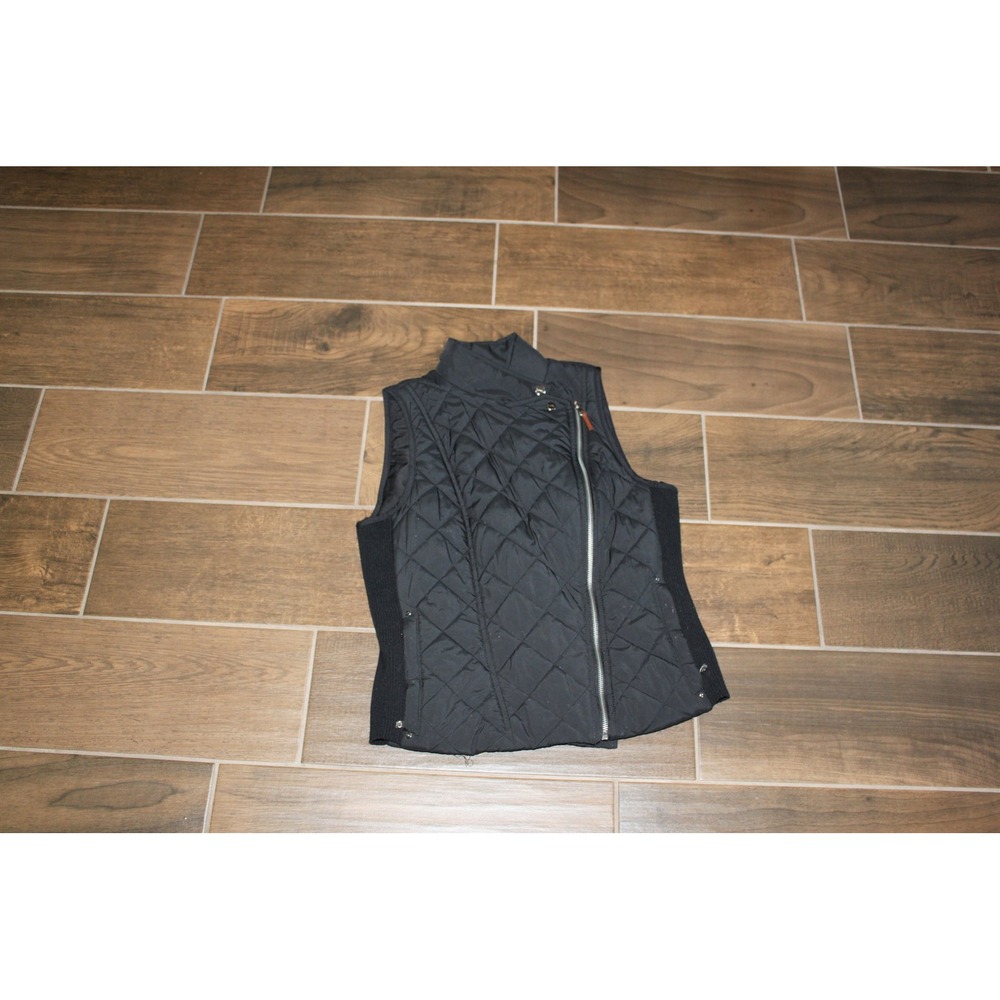 Ralph Lauren Asymmetrical Zip Vest Women Ribbed Side Panels Moto Style Jacket